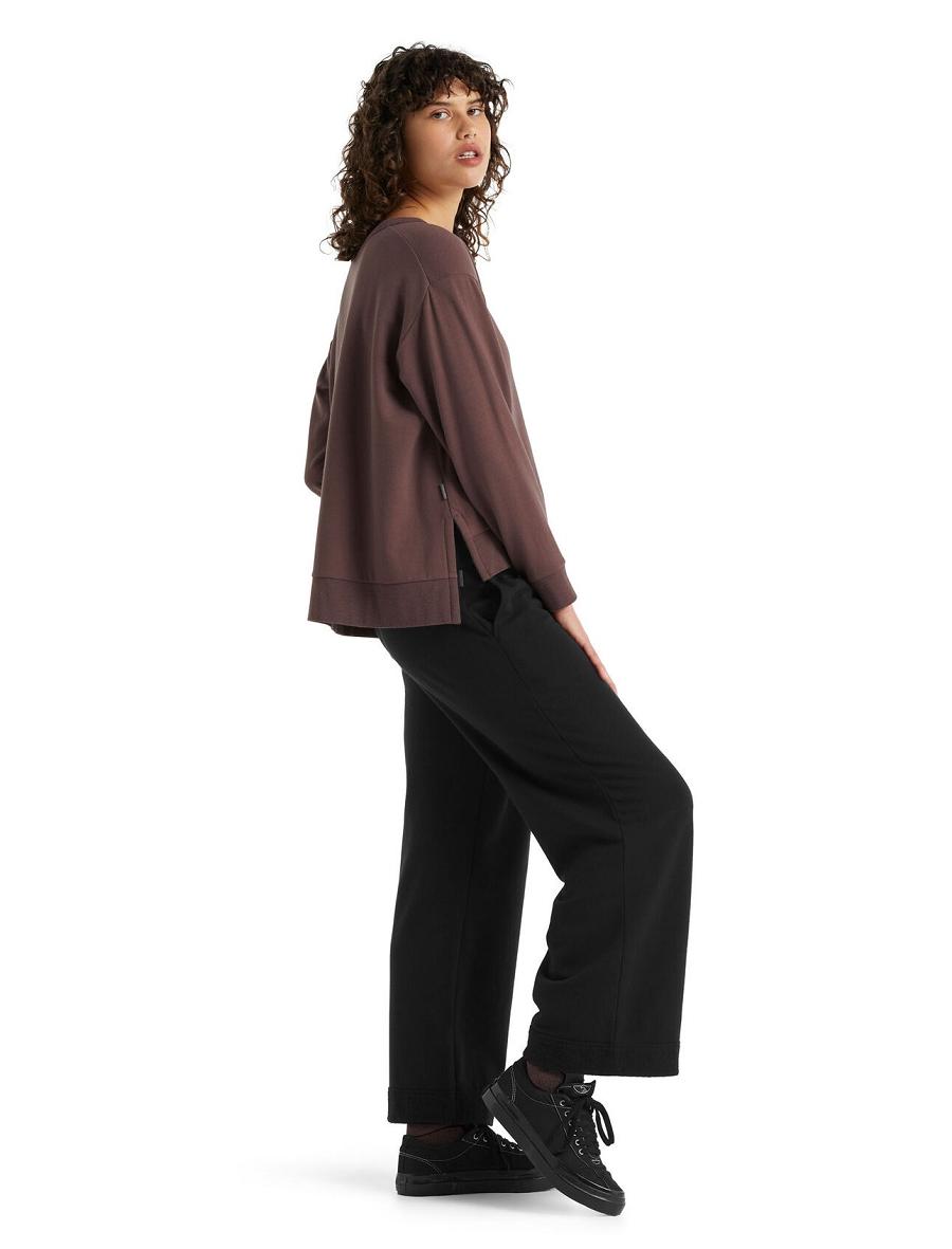 Pantalon Icebreaker RealFleece™ Merino Dalston Larges Femme Noir | FR 1518YXFU